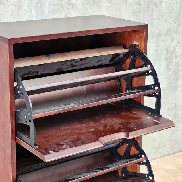 Tủ giày 3 ngăn 60x30x100cm gỗ cao su KG68014