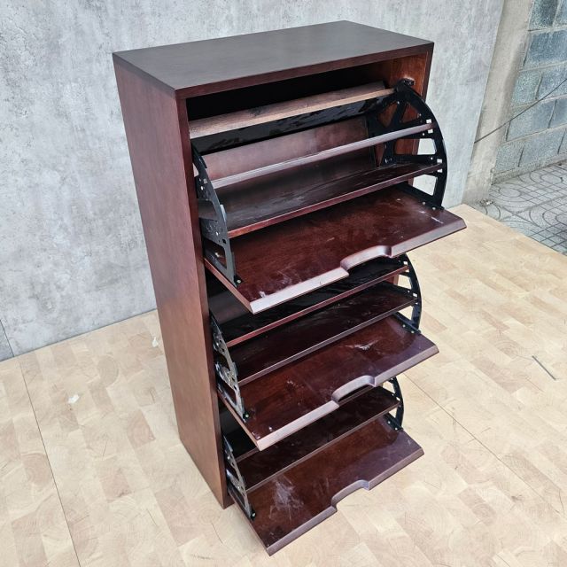 Tủ giày 3 ngăn 60x30x100cm gỗ cao su KG68014