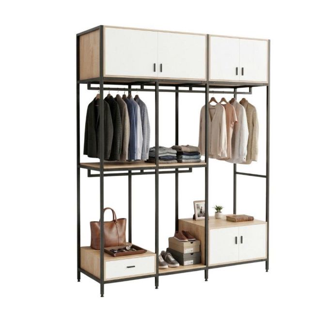 Kệ treo quần áo 200x60x250cm gỗ cao su TQA68089