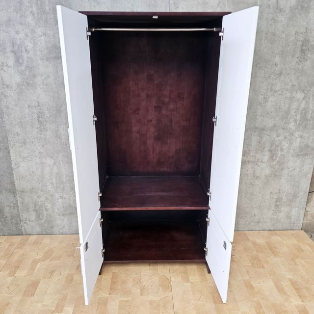 Tủ quần áo 2 cánh 80x50x170cm gỗ cao su TQA68090