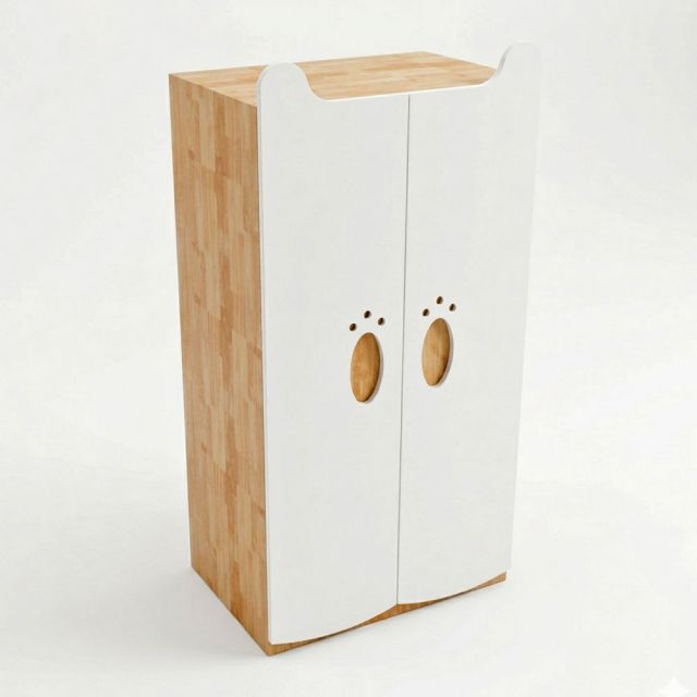 Tủ quần áo trẻ em 80x55x150cm gỗ cao su TREM004