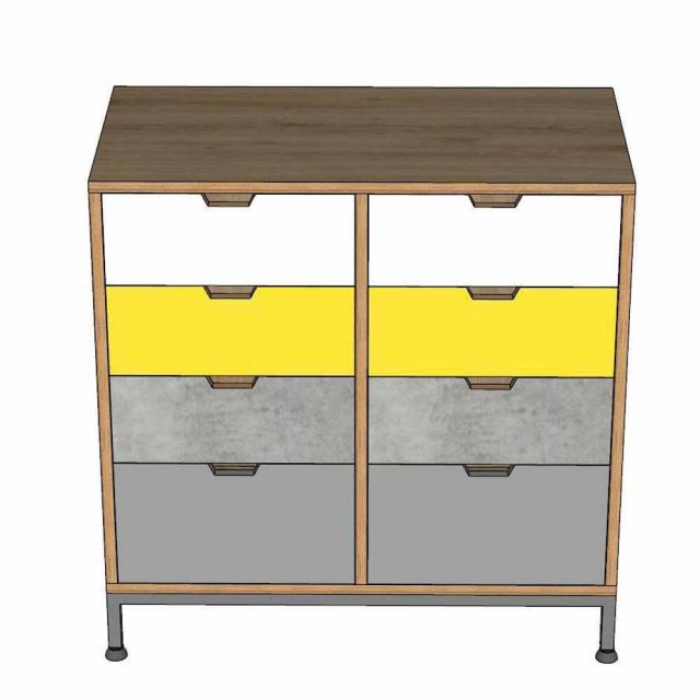 Kệ trang trí 80x40x71cm gỗ plywood chân sắt KTT68079