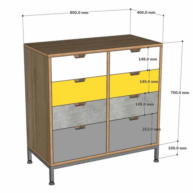 Kệ trang trí 80x40x71cm gỗ plywood chân sắt KTT68079
