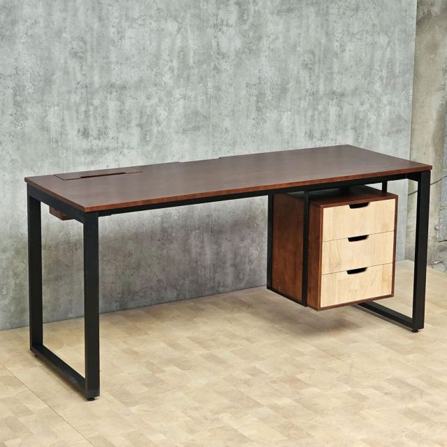 Bàn làm việc có ngăn tủ 160x60cm gỗ cao su hệ Rectang HBRT128