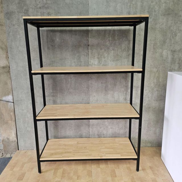 Kệ trưng bày 135x50x192cm gỗ cao su khung sắt KTT68080