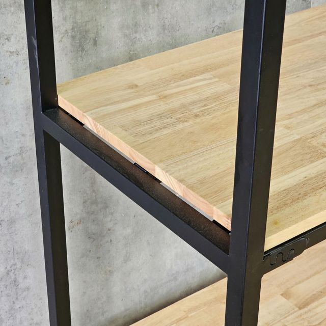 Kệ trưng bày 135x50x192cm gỗ cao su khung sắt KTT68080
