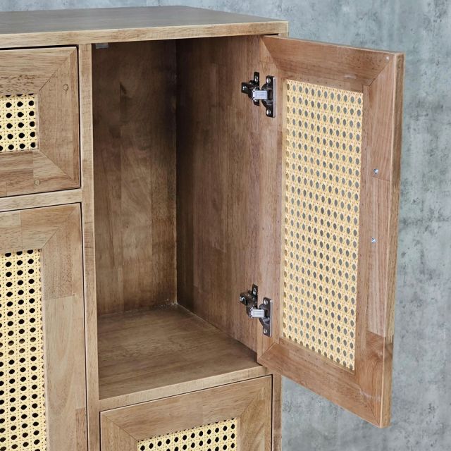 Tủ giày dép 118x35x120cm gỗ cao su khung chân sắt KG68123