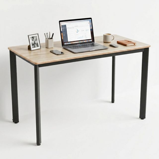 Bàn làm việc 120x60cm mặt bo cong gỗ plywood HBOV054