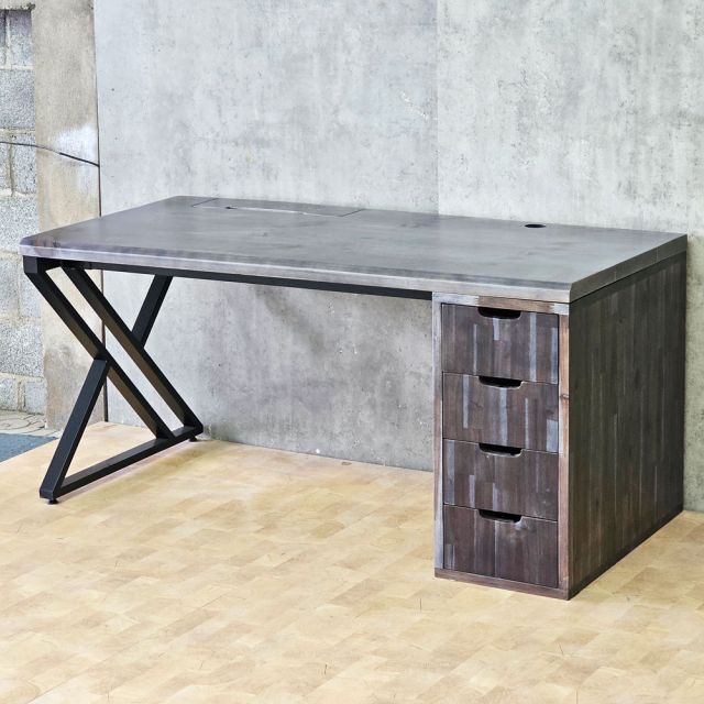 Bàn làm việc chân tủ 160x75cm gỗ tự nhiên BD68188