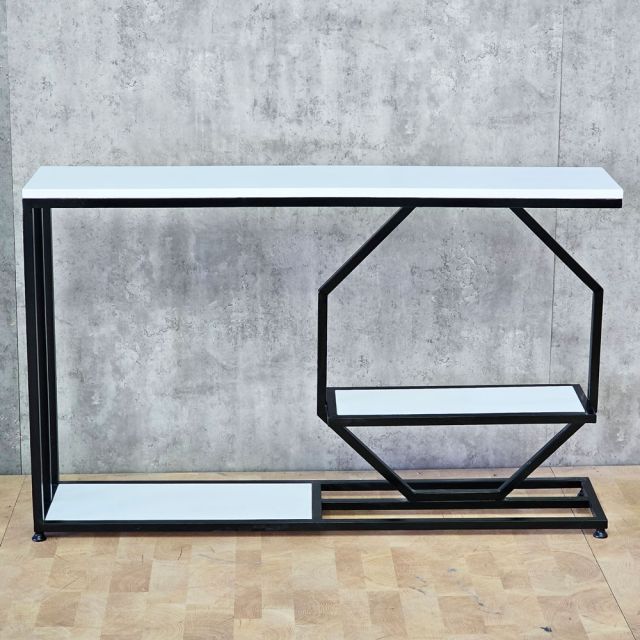 Bàn console 120x25x75cm gỗ cao su khung sắt CST116