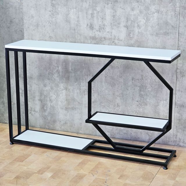 Bàn console 120x25x75cm gỗ cao su khung sắt CST116
