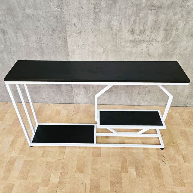 Bàn console 120x25x75cm gỗ cao su khung sắt CST116