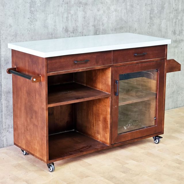 Bàn đảo bếp di động gỗ cao su KISL013