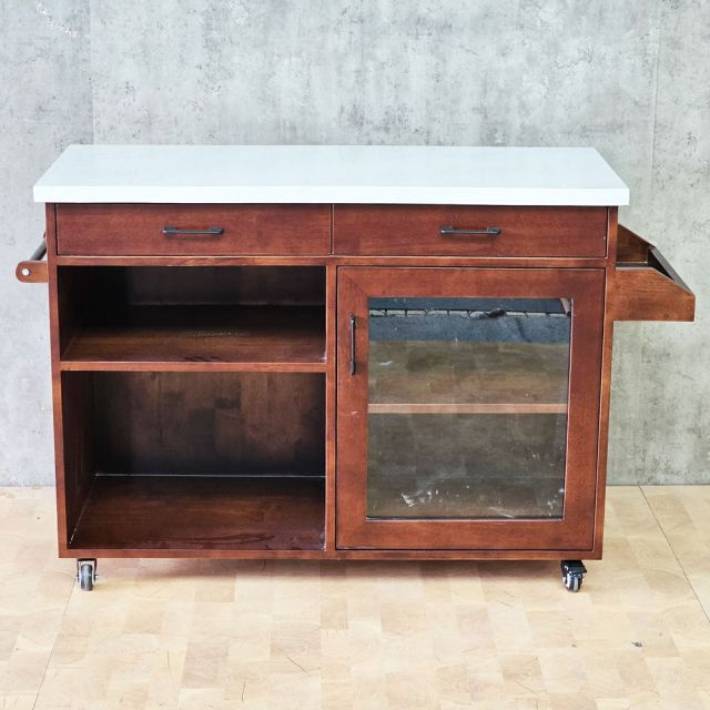 Bàn đảo bếp di động gỗ cao su KISL013