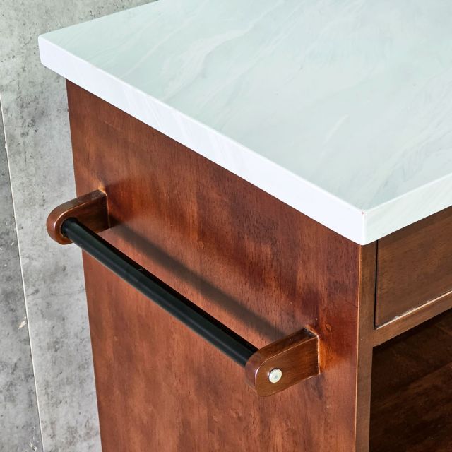 Bàn đảo bếp di động gỗ cao su KISL013