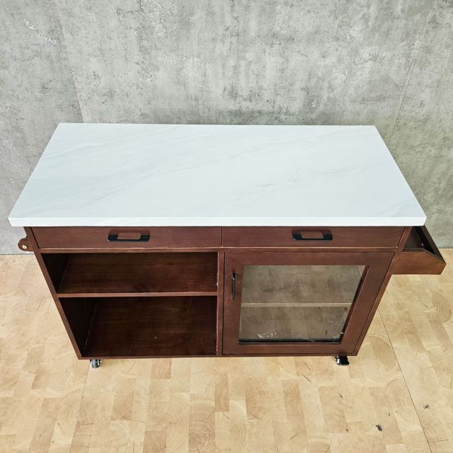 Bàn đảo bếp di động gỗ cao su KISL013