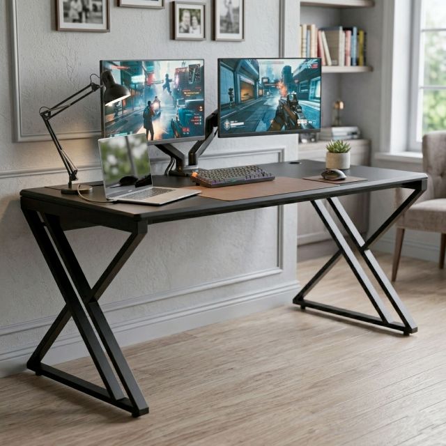 Bàn Gaming có hộp điện 180x80cm gỗ tràm GD68119