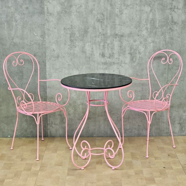 Bộ bàn ghế cafe, bàn ghế ngoài trời sắt hoa văn CBCF230