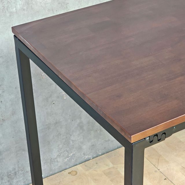 Bàn góc L liền kệ 180x80cm gỗ cao su CD68051