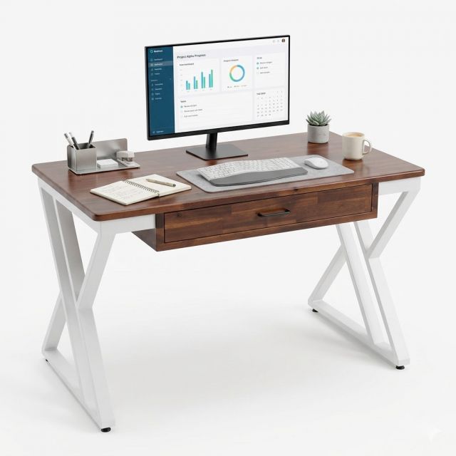 Bàn làm việc 120x70cm gỗ tràm BD68191