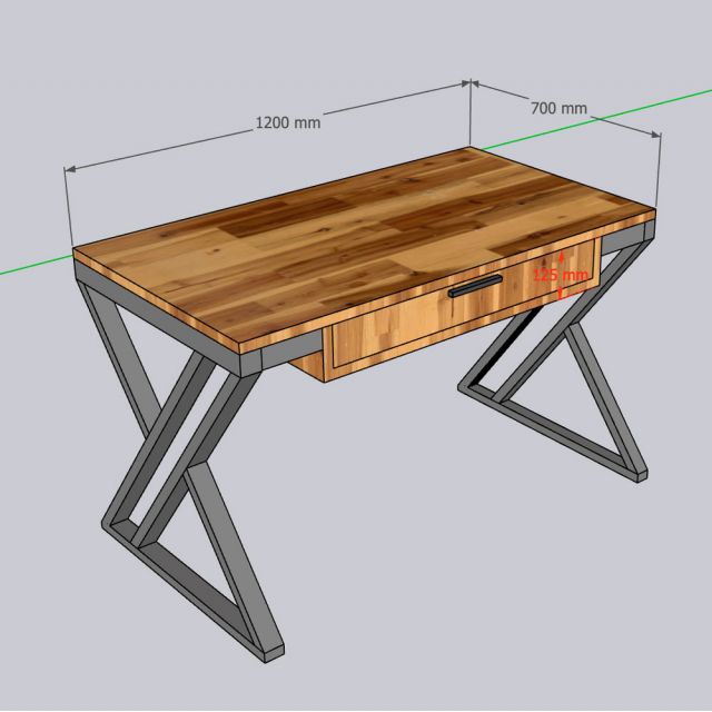 Bàn làm việc 120x70cm gỗ tràm BD68191