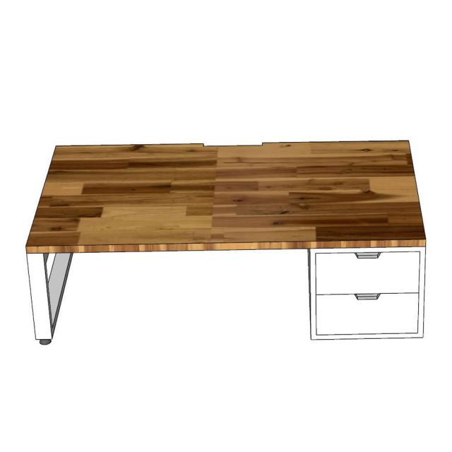 Bàn ngồi bệt gác tủ 120x70cm gỗ Tràm chân sắt - SGD020