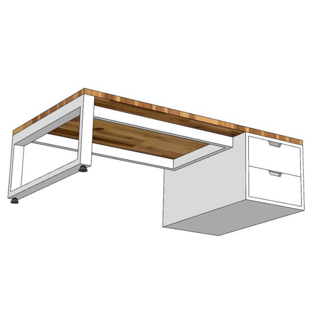 Bàn ngồi bệt gác tủ 120x70cm gỗ Tràm chân sắt - SGD020