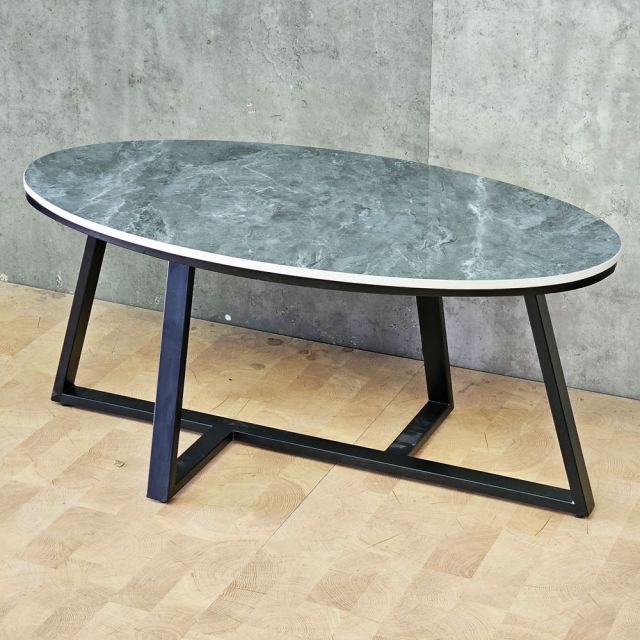 Bàn Sofa hình Elip mặt đá chân sắt TT68209