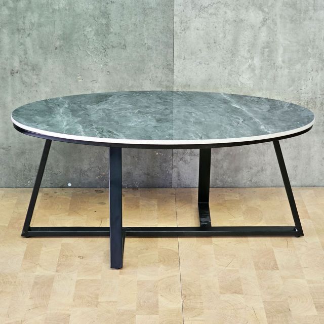 Bàn Sofa hình Elip mặt đá chân sắt TT68209