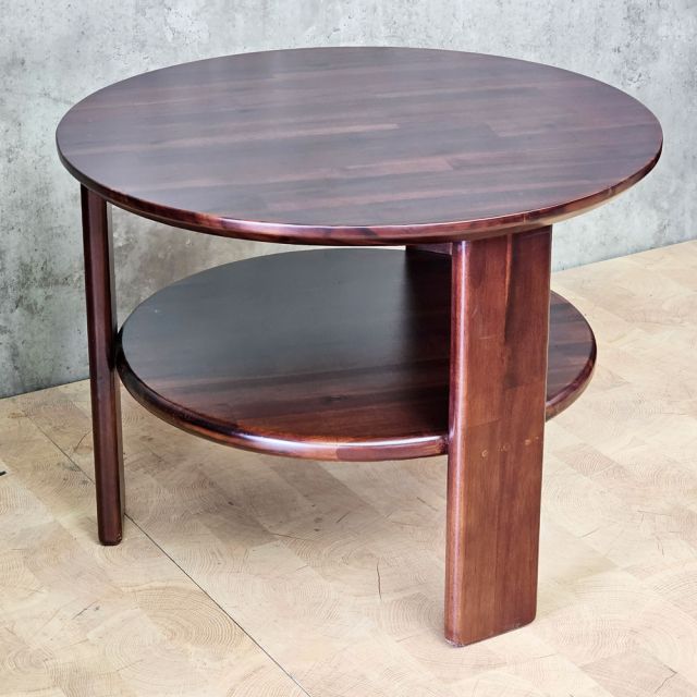 Bàn sofa tròn 2 tầng 60x60cm gỗ tràm TT68372