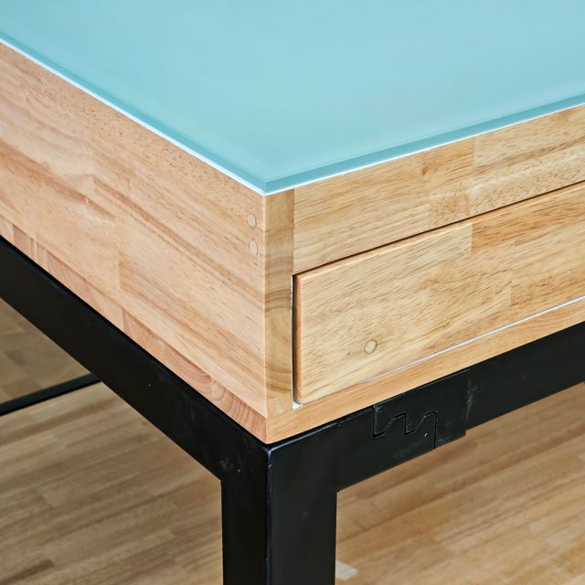 Bàn thao tác 198x105x75cm gỗ cao su WSTB007