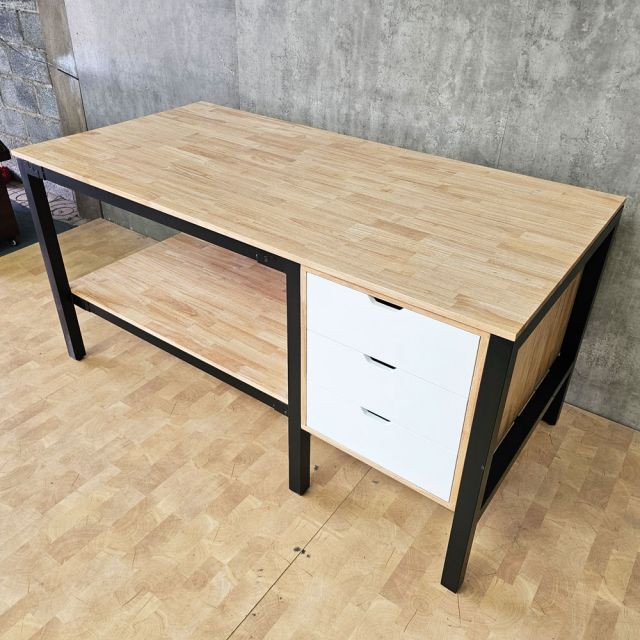 Bàn ra rập, cắt vải may mặc có ngăn tủ 180x90cm gỗ cao su WSTB003