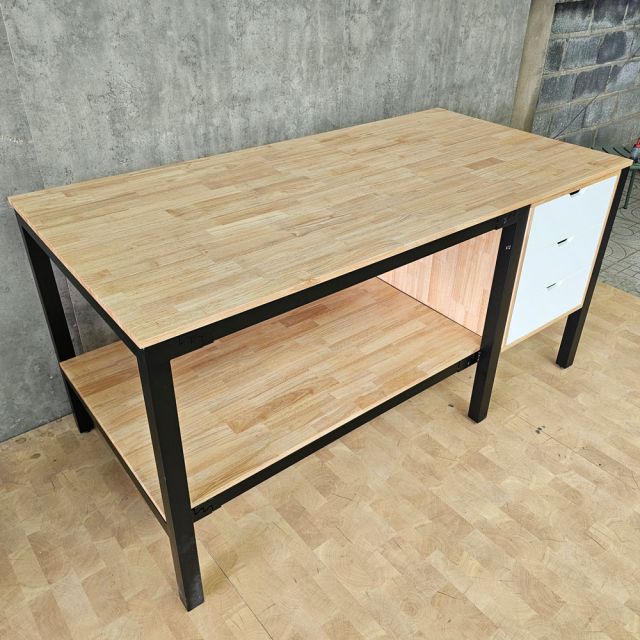 Bàn ra rập, cắt vải may mặc có ngăn tủ 180x90cm gỗ cao su WSTB003