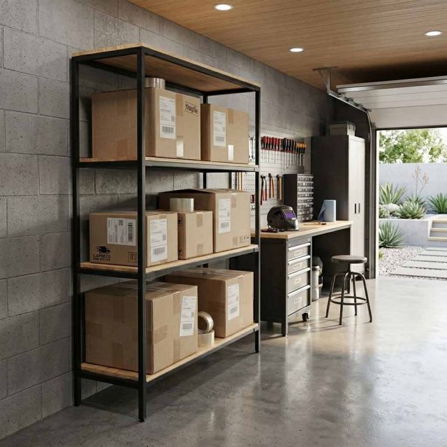 Kệ trưng bày 135x50x192cm gỗ cao su khung sắt KTT68080