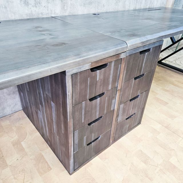 Bàn cụm 2 người ngồi chân tủ gỗ tự nhiên BD68187