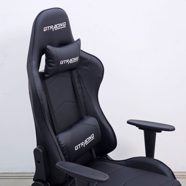 Ghế Gaming chân xoay bọc nệm đen GC68037