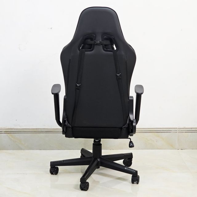 Ghế Gaming chân xoay bọc nệm đen GC68037