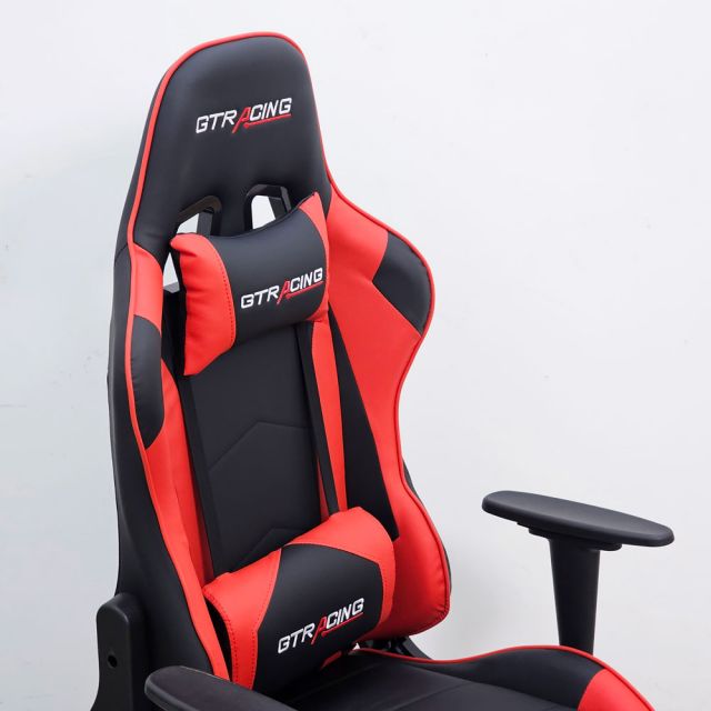 Ghế Gaming chân xoay bọc nệm đỏ GC68039