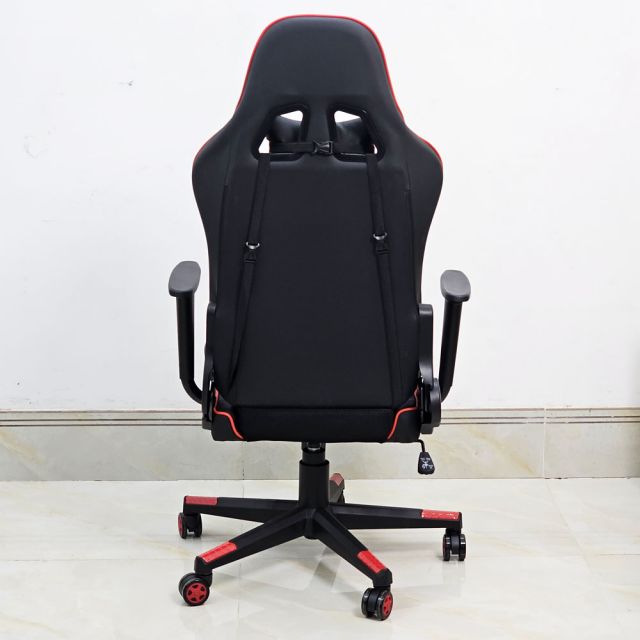 Ghế Gaming chân xoay bọc nệm đỏ GC68039