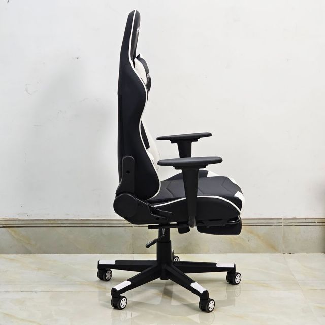 Ghế Gaming chân xoay bọc nệm trắng GC68036