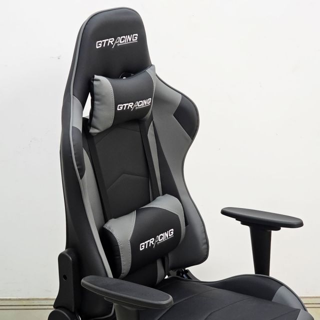 Ghế Gaming chân xoay bọc nệm xám GC68038