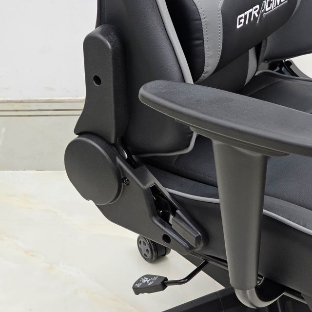 Ghế Gaming chân xoay bọc nệm xám GC68038