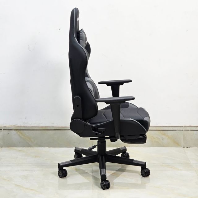 Ghế Gaming chân xoay bọc nệm xám GC68038