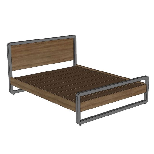 Giường khung sắt gỗ plywood cho nệm 160x200cm - GN68068