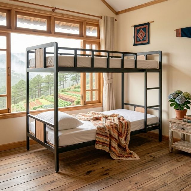 Giường tầng 216x106x160cm gỗ plywood GT019