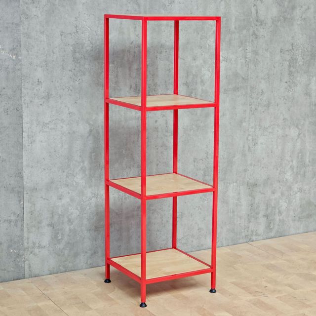 Kệ 4 tầng nhỏ gọn gỗ cao su khung sắt KS68186