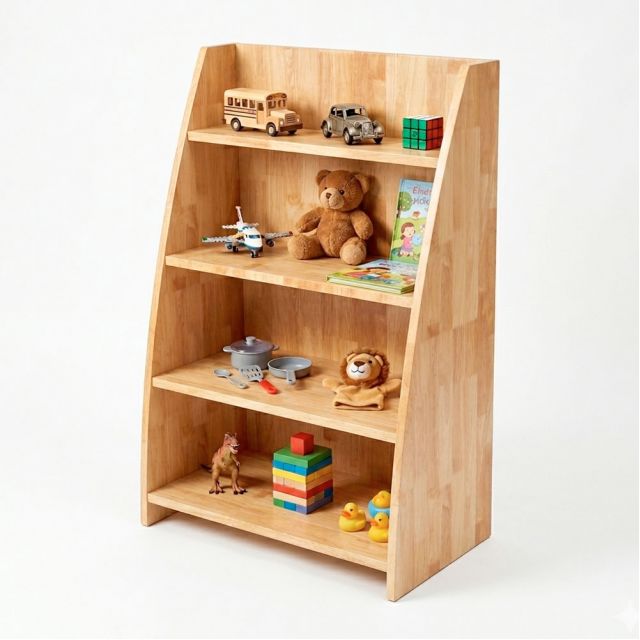 Kệ cho trẻ em 60x35x90cm gỗ cao su TREM022
