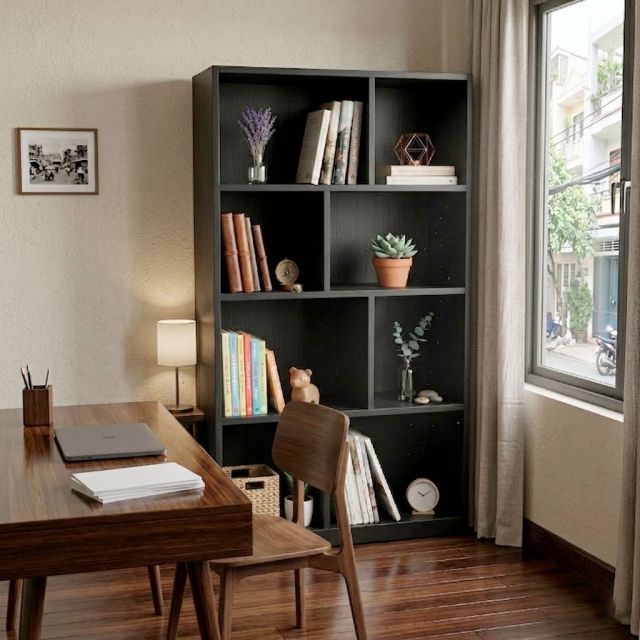 Kệ sách 4 tầng 72x33x130cm gỗ cao su KS68371