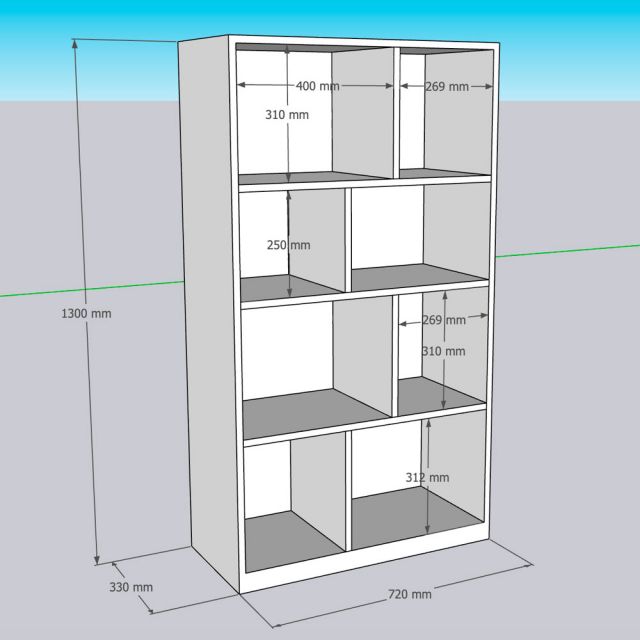 Kệ sách 4 tầng 72x33x130cm gỗ cao su KS68371