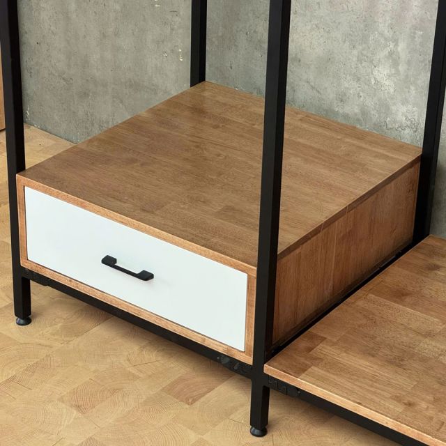 Kệ tủ treo quần áo 200x60x250cm gỗ cao su TQA68094